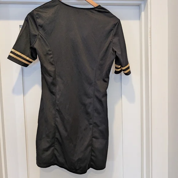 Leg Avenue Elegant Black Stewardess Dress With Matching Hat - Picture 7 of 8